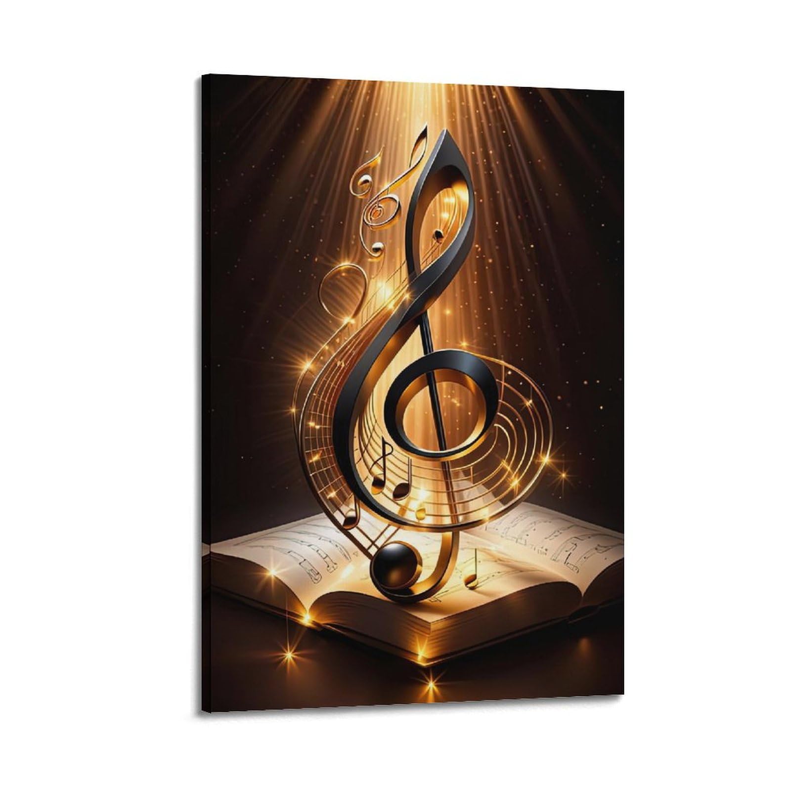 GLJXFP Poster decorativo da parete con illustrazione artistica 3D e note musicali, poster decorativo su tela, poster decorativo per camera da letto, per camera da letto, 40 x 60 cm
