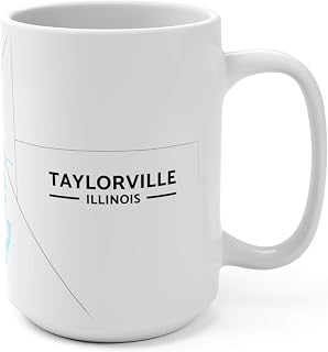 Taylorville, Illinois IL Map Mug (15 oz)