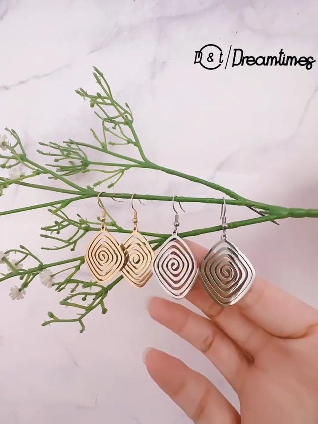 LIKGREAT Orecchini a Spirale Orecchini a Goccia Swirl Maori Koru Gioielli Geometrici Minimalisti a Spirale per Donna (Argento