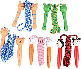 Kisangel 1 Bag/5pcs Children Skipping Ropes Jumpropes for Children Kids Skipping Rope Adjustable Jump Rope Kid Jump Rope Fitness Jump Rope Cartoon Jump Rope Cartoon Skipping Rope Wooden Toy
