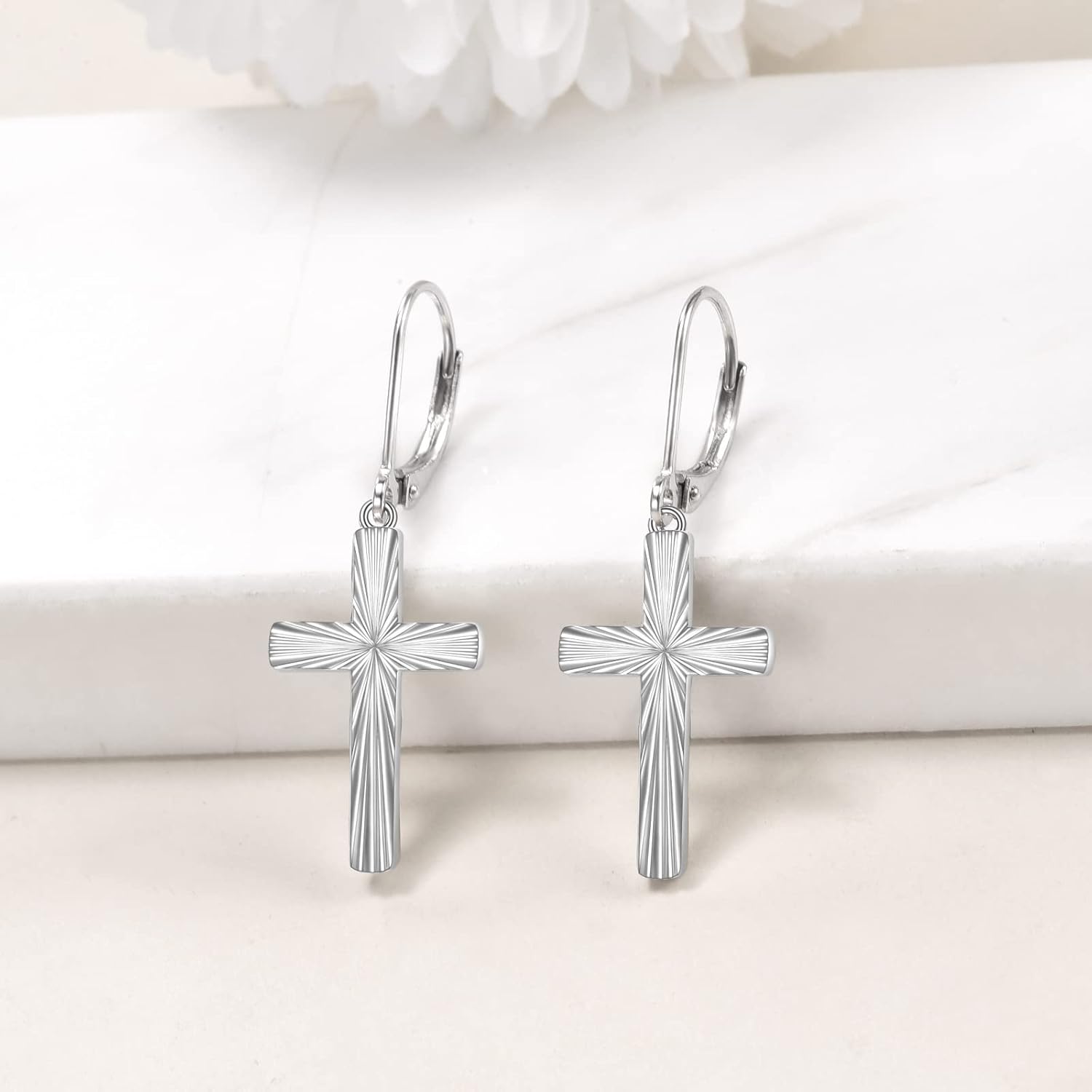 Cross Earrings 925 Sterling Silver Dangle Earring Gifts for Women - Image 2