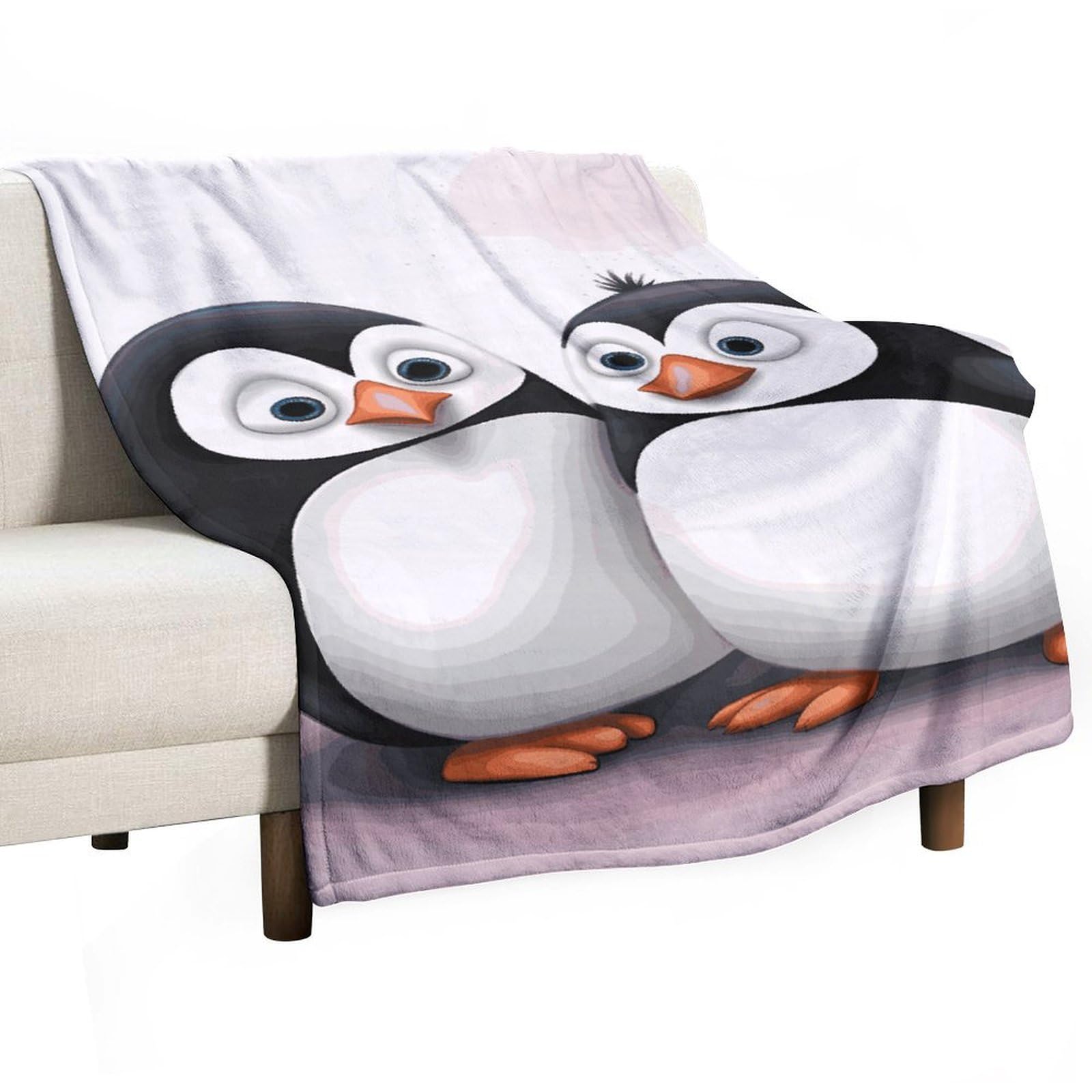 Couverture pingouins en flanelle, le cadeau parfait pour le lit