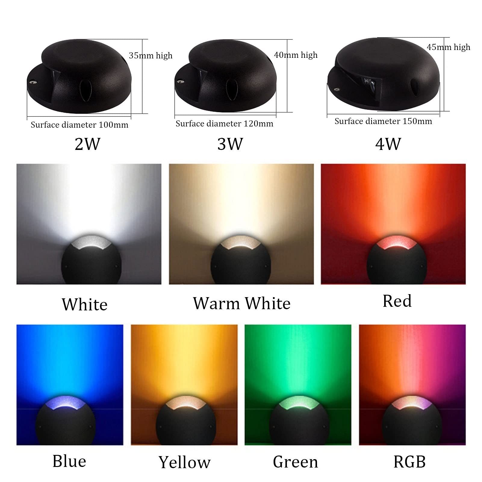 Luci A LED A Bassa Tensione per Esterni, Luci da Terra Ip66 Impermeabili, Illuminazione Unilaterale per Vialetti, Terrazze, Gradini, Sentieri, Giardini, Luci Interra,Red-4W-AC24V