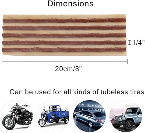 Miniatura 2 de Chrov 60 tapones para neumáticos, tapones de reparación de neumáticos de goma para neumáticos todoterreno sin cámara, automóviles, cuatrimotos, UTV,