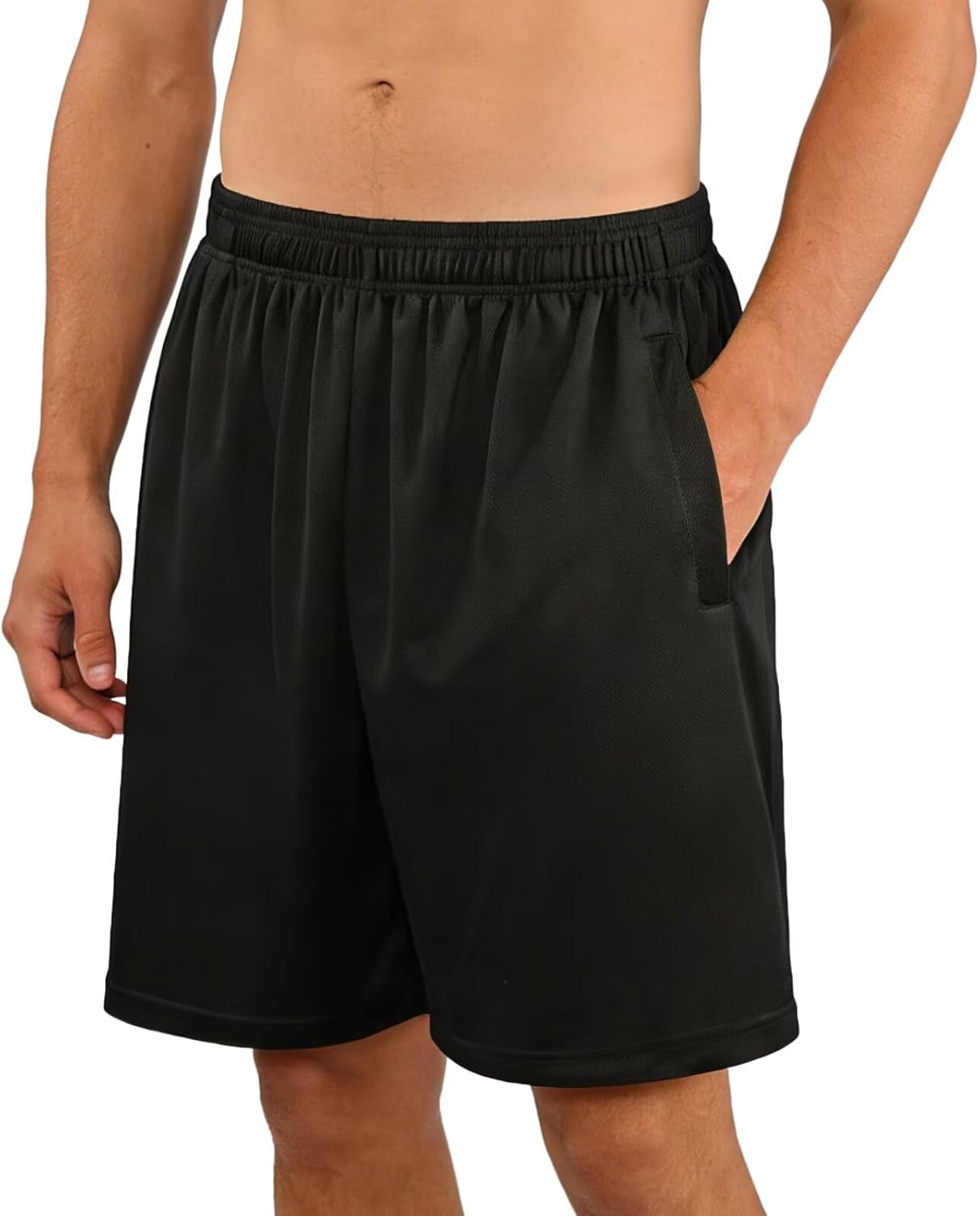 HQUEC Men's Athletic Running Mesh Shorts Lightweight Quick Dry Workout Shorts Gym Basketball Activewear