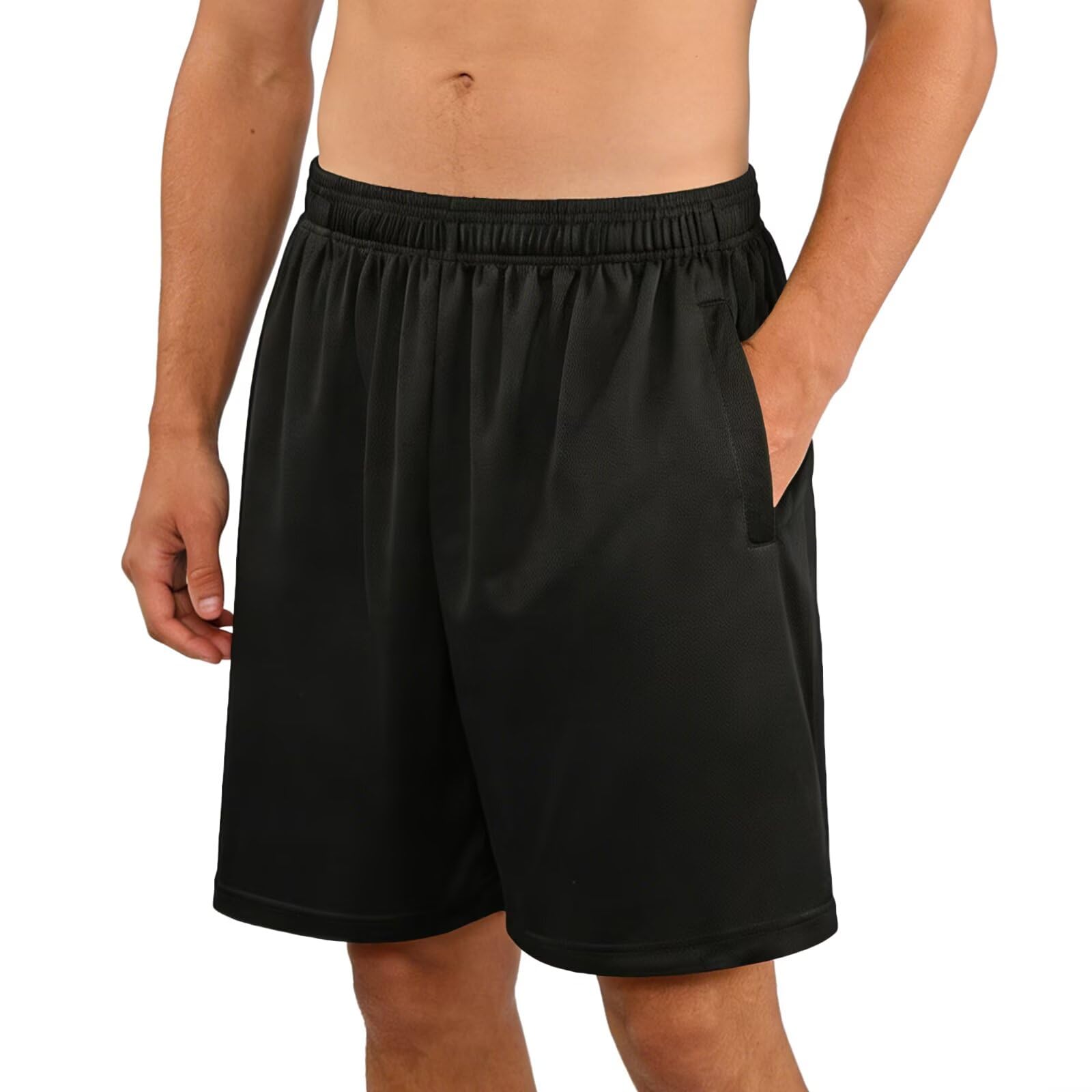 HQUEC Mens Athletic Running Mesh Shorts Lightweight Quick Dry Workout Shorts Gym Basketball Activewear