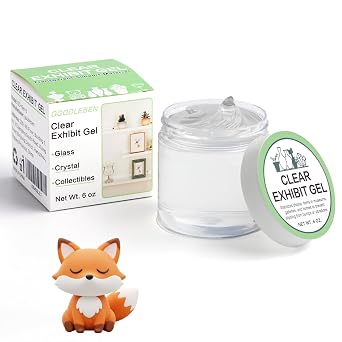 Clear Exhibit Gel 6 oz, Removable Adhesive Gel for Museum & Home Collections, Invisible Reusable Museum Exhibit Putty for Glass, Ceramic, Crystal, Non-Toxic