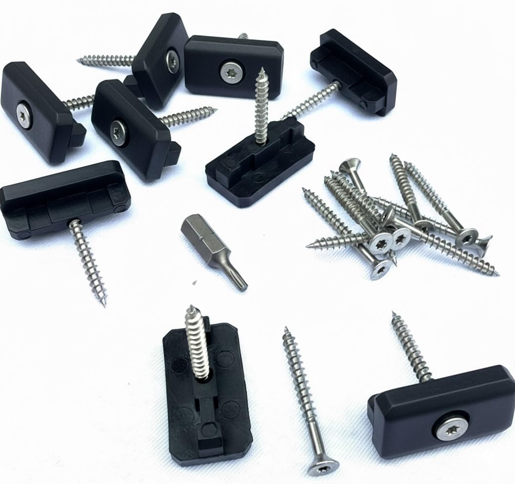 300 Stk. WPC Clips 5 mm Inkl. Schrauben + 60 Start - Endclips + 1 BIT, Befestigung Klammern Terrassendielen Montageclip Terrassenclips