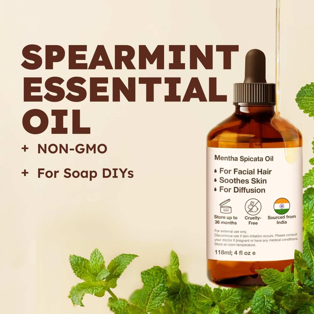 Spearmint Essential Oil for Diffuser & Eucalyptus Essential Oil for Diffuser Set - Aromatherapy Grade Essential Oils Set - 2x4 fl oz - Kukka