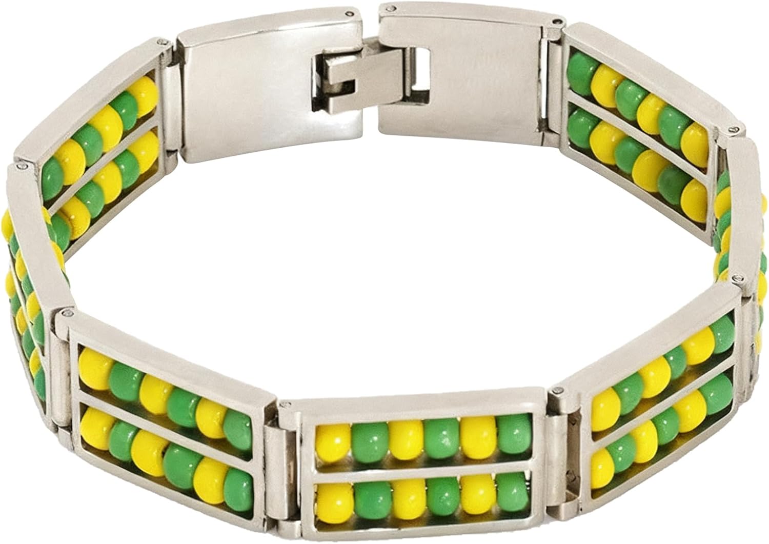 Babalawo Orula Protection Bracelet for Men and Women, 18K Gold Plated Stainless Steel Double Row Natural Stone Beaded Bracelet, Yoruba Orisha Spiritual Jewelry Gift