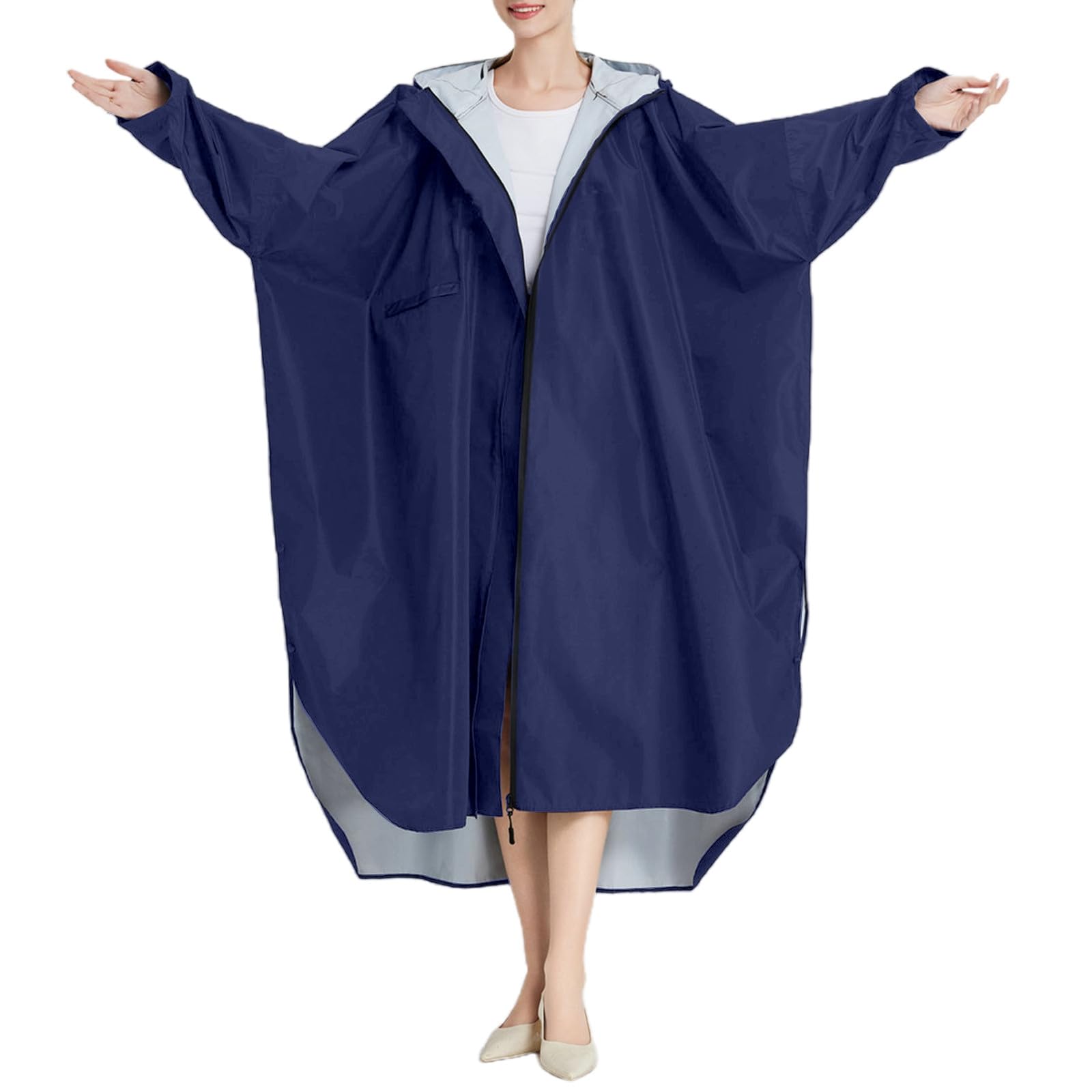 Chaquetas Invierno Para Mujer Poncho Impermeable Unisex Largo Exteriores Capucha Ligero Moderno Material PU Ciclismo Senderismo Viajes
