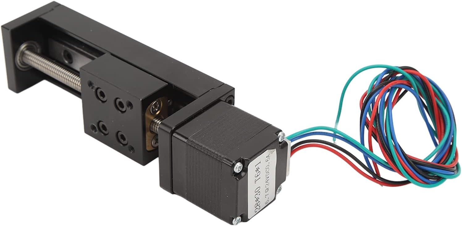Mini Linear Rail Guides Slide Actuator, Linear Motion Rail Guides with Nema 11 Stepper Motor, 50mm Stroke for DIY CNC Router Parts, Testing Equipment