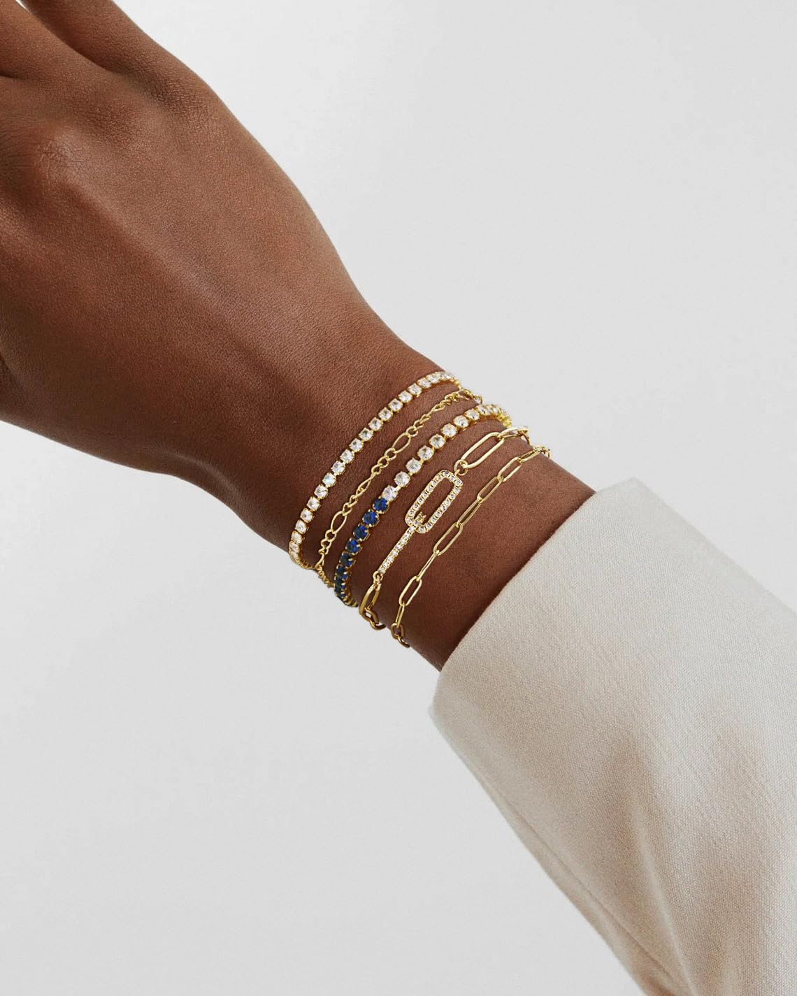 Dainty Gold Bracelets for Women - Waterproof Stackable Gold Bracelet Stack Set - Perfect for Stylish Women - Image 2