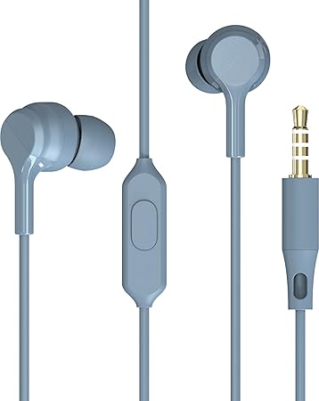 ZEBRONICS Zeb-BRO PRO in Ear Wired Stereo Earphones with Mic, 3.5mm Audio Input Jack, 10mm Drivers, in-Line Mic, 1.2 Metre Cable (Blue)