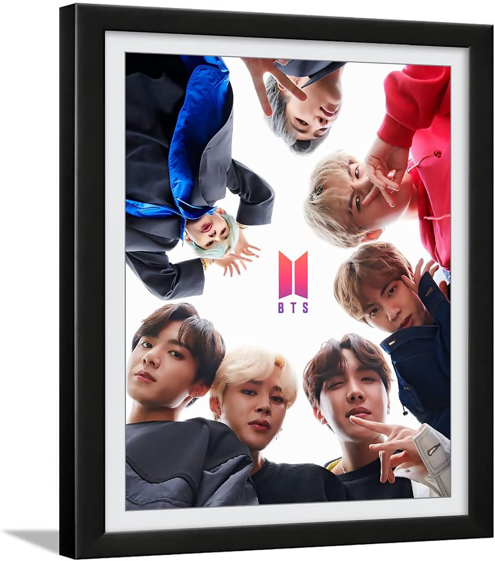 Chaka Chaundh - Suitable BTS Boy Army Framed Poster - BTS Army Glass Frame Photo gift for boy & Girl - (Acrylic + Engineered Wood -14 X 11 Inches)