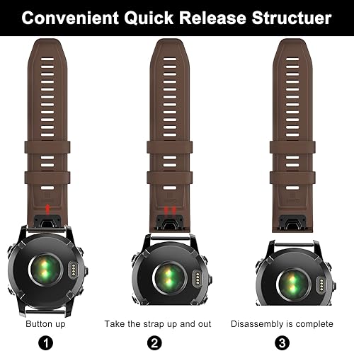 Miniatura 5 de OVERSTEP Compatible con Fenix 7X Band, correa de reloj de silicona suave de 1.024 in de ancho para Garmin Fenix 5XFenix 5X PlusFenix 6XFenix 6X Pro