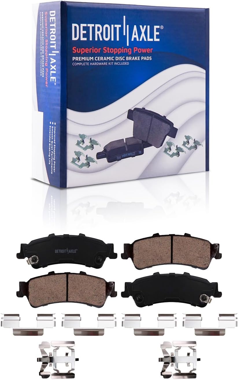 Detroit Axle - Rear Brake Kit for Chevy GMC Sierra Silverado 1500 Astro Tahoe Safari Yukon Disc Brake Rotors Brake Calipers w/Brackets Ceramic Brakes Pads Replacement