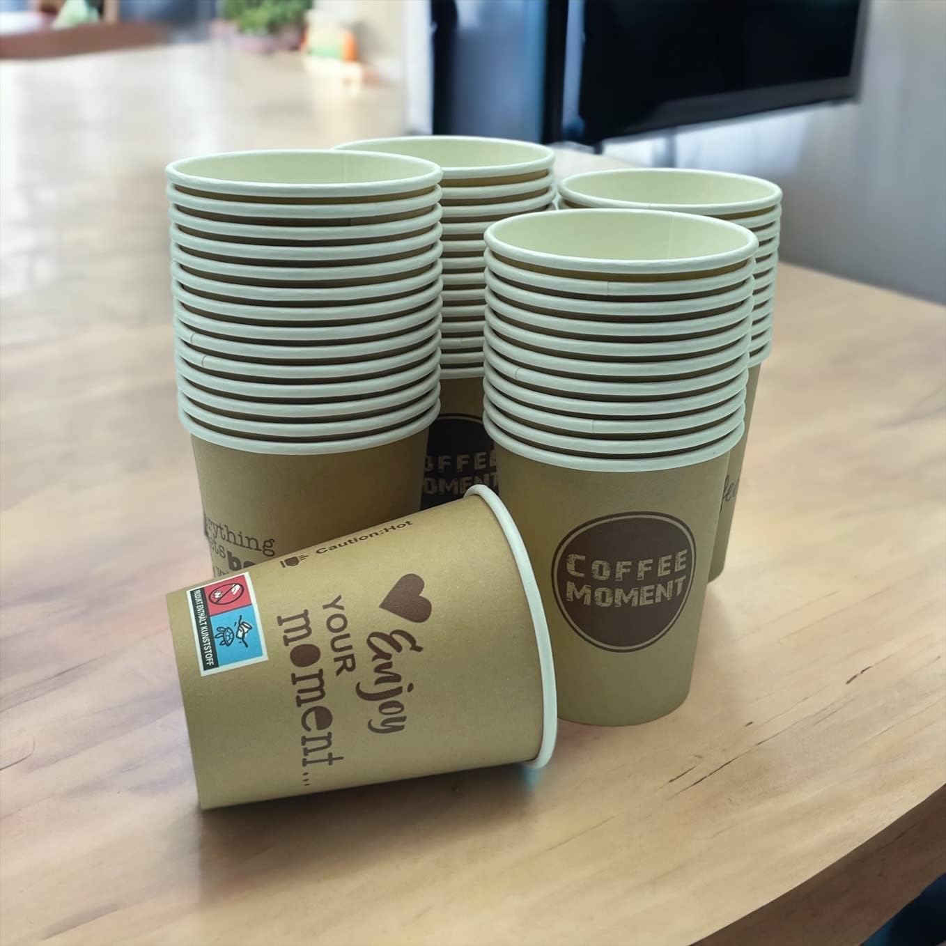 1000 tazze da caffè monouso, in carta dura, 300 ml, 12 oz 0,3 l, robuste, in carta, per caffè da go, tazze monouso