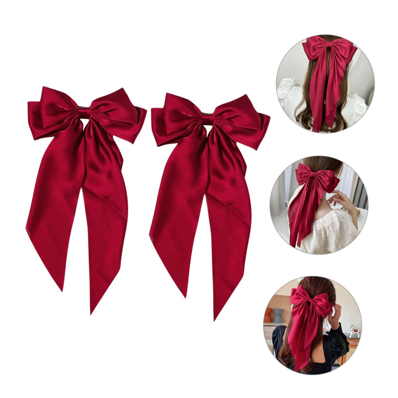 Healeved 10piezas Clips De Pelo Gran Lazo De Para Coletas y Peinados Accesorios Elegantes Para Fiestas y Uso Diario