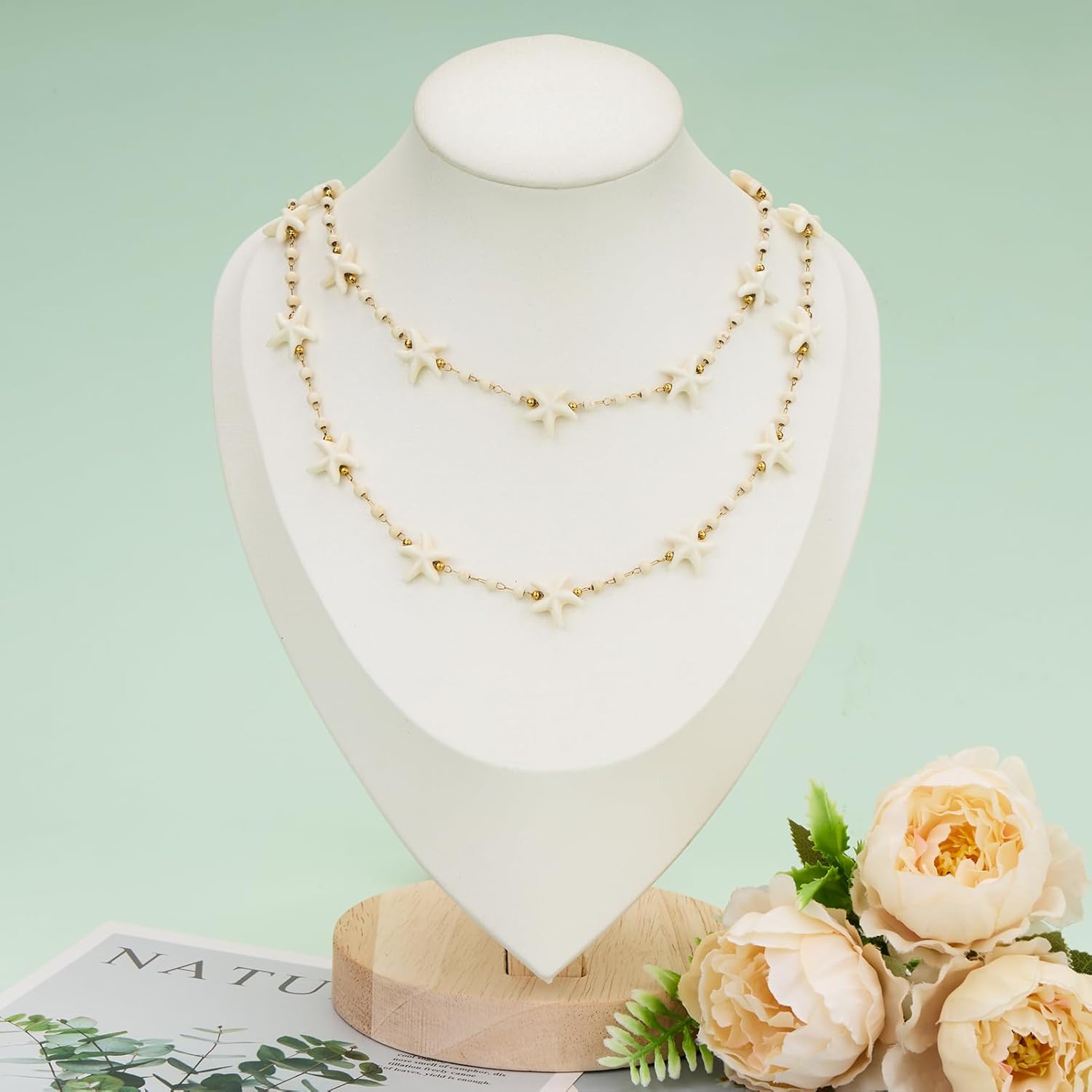 KYUNHOO 6.5 Feet Gold Plated Jewelry Making Chains on Spool Ivory White Shell Star Chain Links with Lobster Clasps and Jump Rings for Necklace Bracelet Earring Jewelry DIY - Image 8