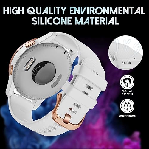 Miniatura 2 de NotoCity Correa de repuesto para Garmin Venu/Venu 2 Plus/Venu Sq/Venu Sq 2/Vivoactive 3/Vivoactive 0.205 in Correa de repuesto de silicona suave