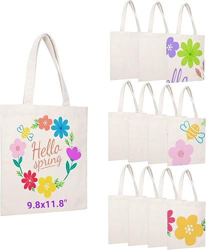 Miniatura 8 de Segarty Bolsa grande de lona, paquete de 2 bolsas de compras de comestibles de 25.6 x 19.6 pulgadas para mujeres, bolsa de lona de algodón natural