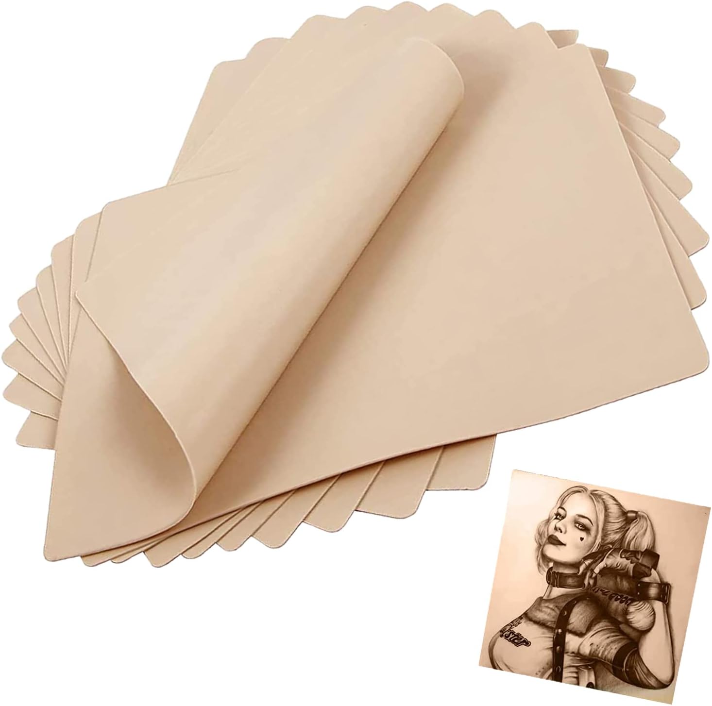 Tattoo Skin Practice - Unihuby 10Pcs Tattoo Practice Skin 7.4x5.6" Thin Silicone Soft Double Sides Eyebrow Tattoo Practice Skin for Tattoo Kit Beginner & Experienced Tattoo Artist