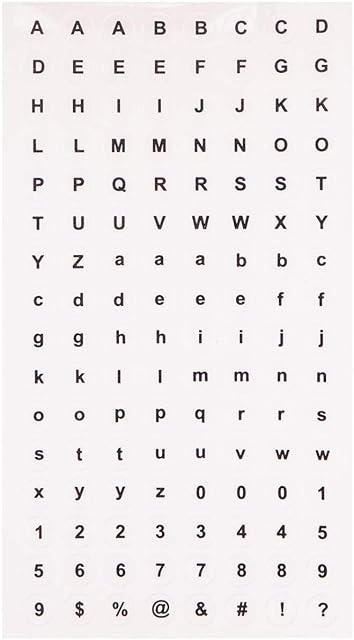 Baker Ross AW342 Transparent Letter & Number Stickers (Pack of 1000)