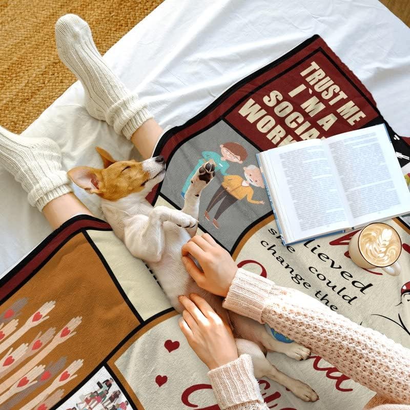 Miniatura 6 de Manta para trabajador social, ultrasuave, ligera, cómoda, de franela para sofá, cama
