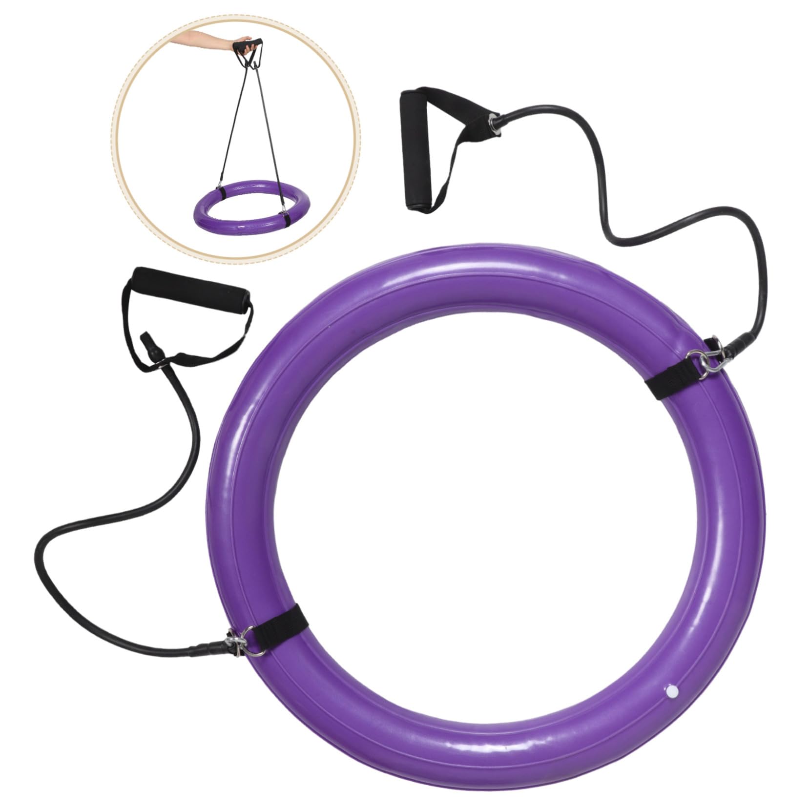 TOYANDONA Base per Palla da Yoga 60cm in PVC Porpora con Maniglia | Anello Stabilizzante Spesso, Supporto Fisso per Allenamento Core, Uso Domestico e Attività All'aperto