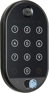 Yale Smart Keypad 2, Fingerprint Unit, 05/303000/BL, Black, Compatible with Yale Smart Devices, Keyless Entry, DIY Installation, Personal Entry Code, Fingerprint Entry, Illuminated Keypad