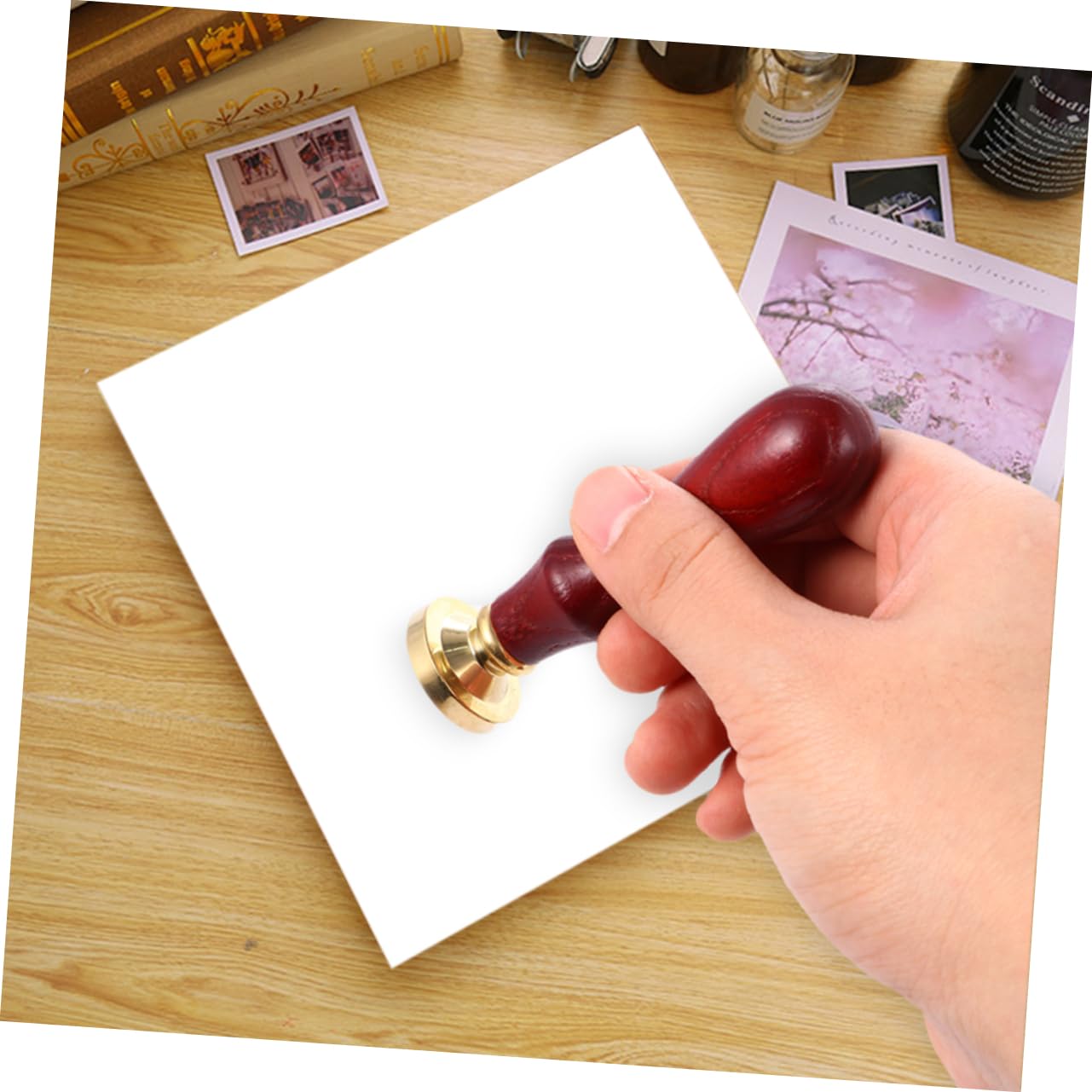 Operitacx Weihnachtsstempel und Einladungsstempel 6 Stück aus Kupfer und Holz als Weihnachtsbriefmarken für Selbstgemacht Scrapbooking und Party Zubehör