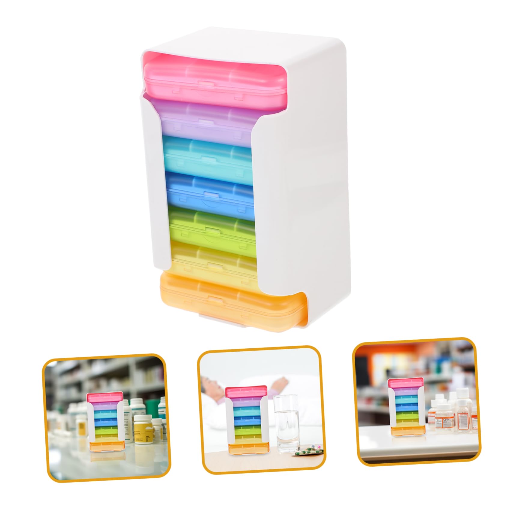 Gatuida 1ensemble Organisateur De De Voyage Pilulier Hebdomadaire Portable Compartiments Boîte De Rangement Pratique Pour Voyage Idéale Pour Et Vitamines Dimensions