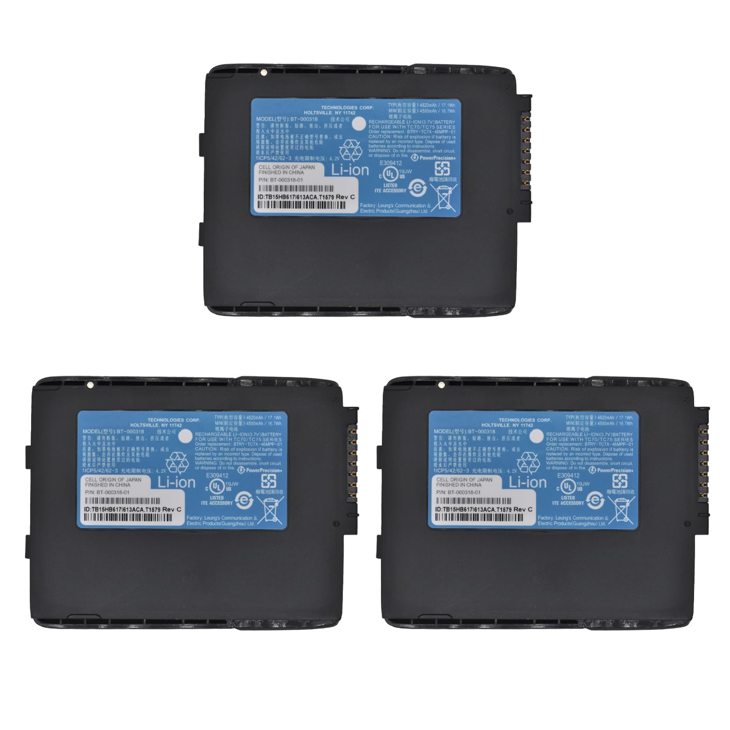 3PCS BT-000318 4620mAh Replacement Battery for Zebra for Symbol TC70 TC77 TC75 TC70x TC75X TC700H TC700K TC72 TC720L TC75BH TC75EK BT-000318-01 82-