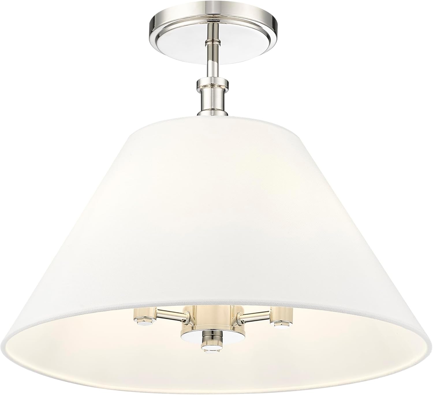 ML Lighting 16403-PN Adorra 16" Wide 3-Light Semi Flush - Polished Nickel