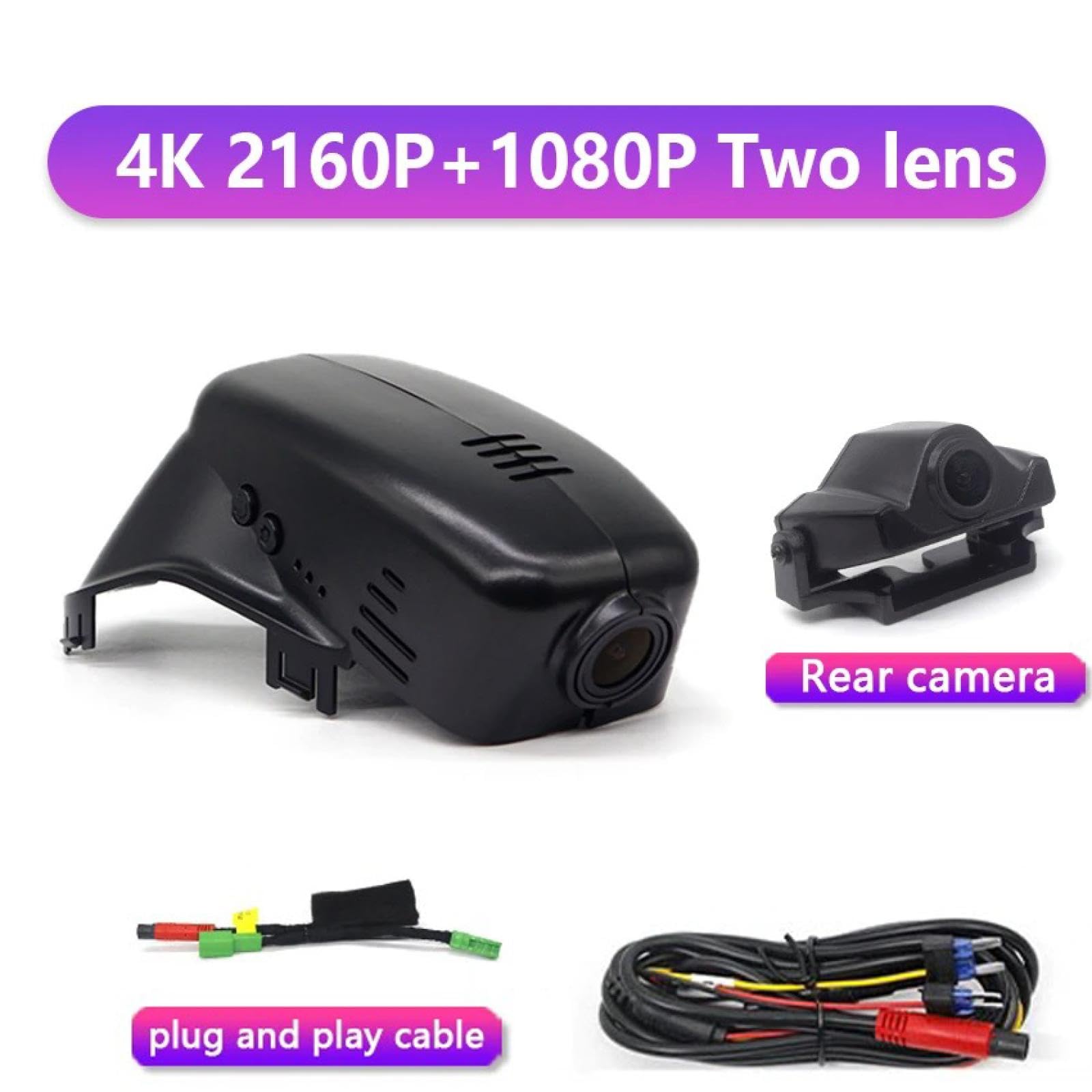 Kamera Samochodowa dla Volvo S60 S60L S80 S80L XC70 V60 2012-2016, HD 2160P Samochód DVR Wideorejestrator Dash Cam Kamera