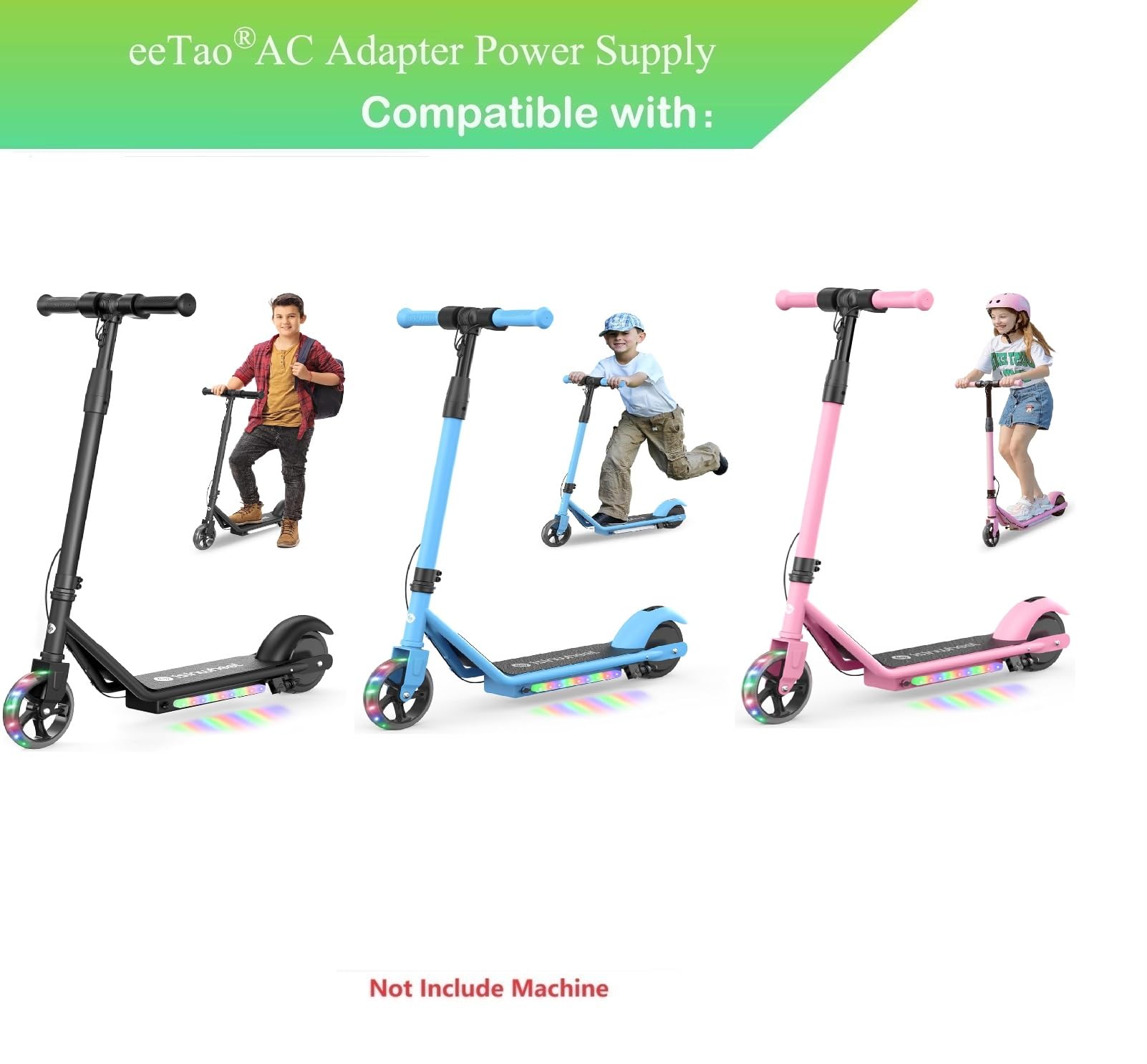 eeTao 22V AC/DC Charger Replacement Compatible with isinwheel S2 Electric Scooter 150W Motor 18V 2600mAh Li-ion Battery Kids Electric Scooter Power Supply Cord Cable