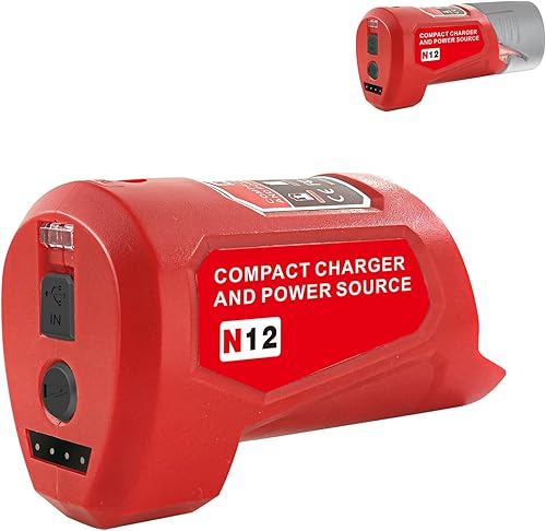 Cargador adaptador de alimentación USB M12 para Milwaukee M12 12V batería de iones de litio 10.8V12V Chaquetas calentadas Dispositivo USB Adaptador