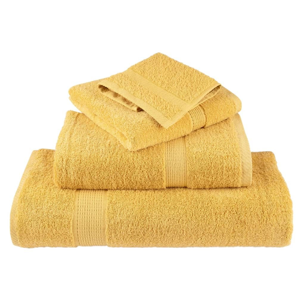 Home Garden - Asciugamani per ospiti, 2 pezzi, 30 x 50 cm, 600 g/m², colore: oro