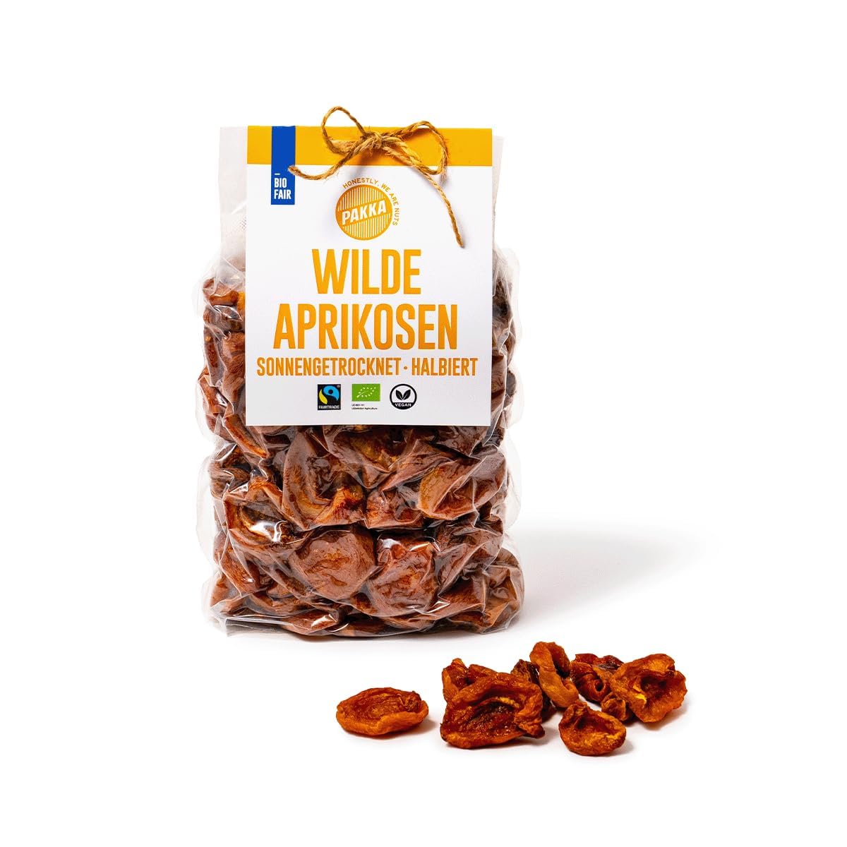 PAKKA - Albicocche selvatiche biologiche equosolidali essiccate, Raccolte da piccoli agricoltori di Samarcanda, Uzbekistan, Vegane, Confezione famiglia (Variante 2 : 1 kg)
