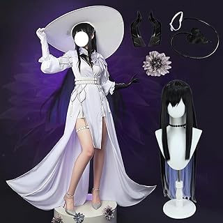[HAOJEE]崩壊：スターレイルコンスタンスコスプレ 衣装 ワンビース『小物、帽子、尻尾、指輪、飾り、角、ウイッグ付き』制服 ハロウィンコスプレ 同人服 Cosplayコスチューム 日常 文化祭 学園祭 変装 仮装 クリスマス (コンスタンスセット『ウイッグ付き』,S)