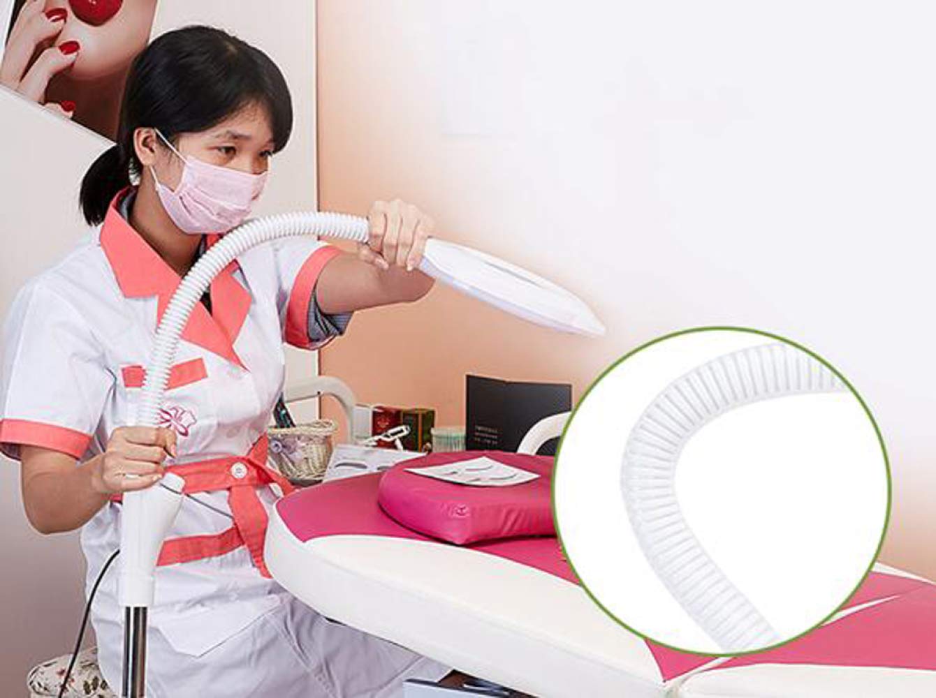 Lámpara Lupa Led Estética De Aumento 16x Para Belleza De Salón Tatuaje Escritorio Manicura Maquillaje Pedicura Lectura Trabajo Lámpara De Pie Flexible Profesional Lupa C