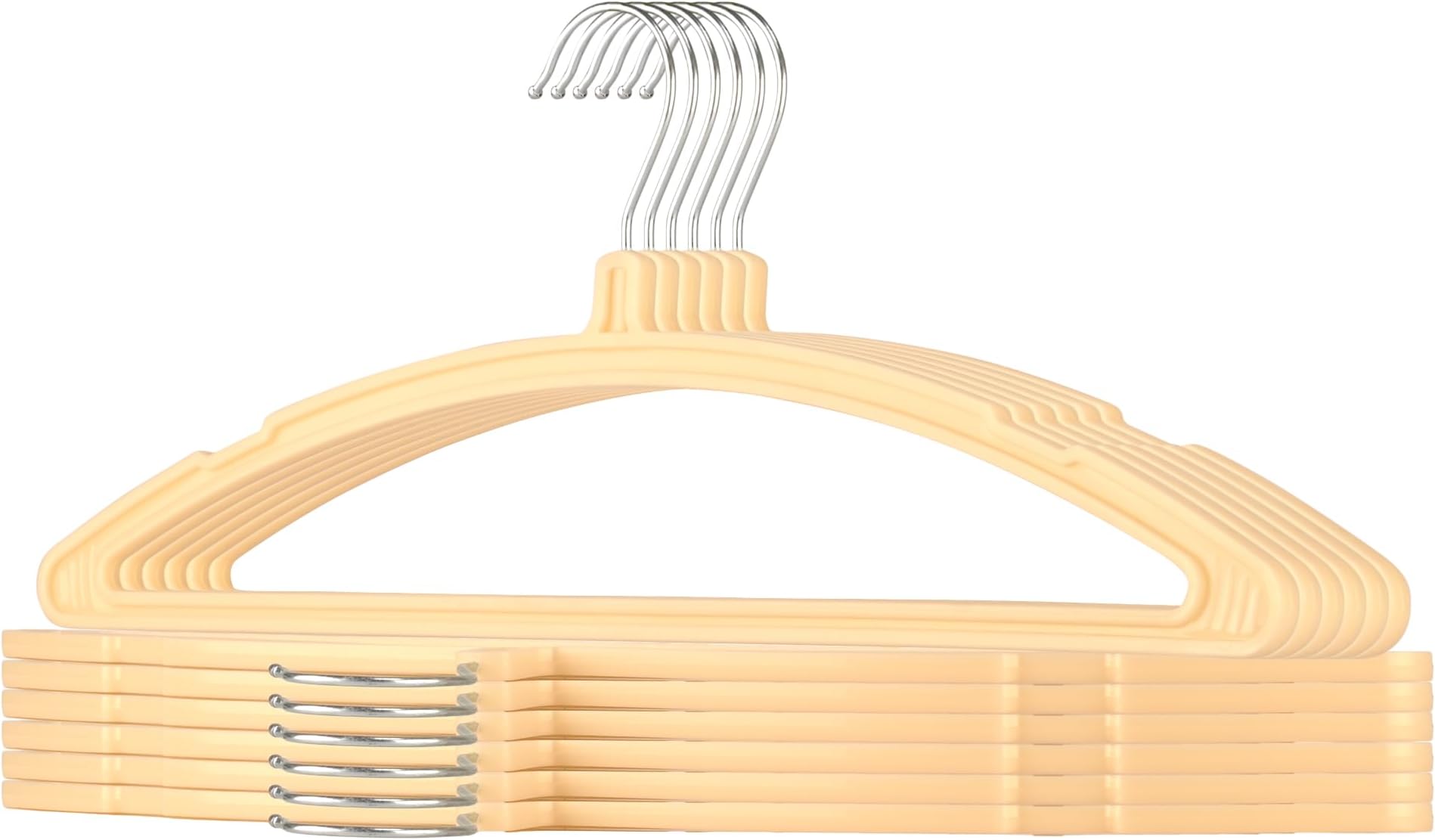 Kuber Industries 12 Piece Plastic Hanger, Cream