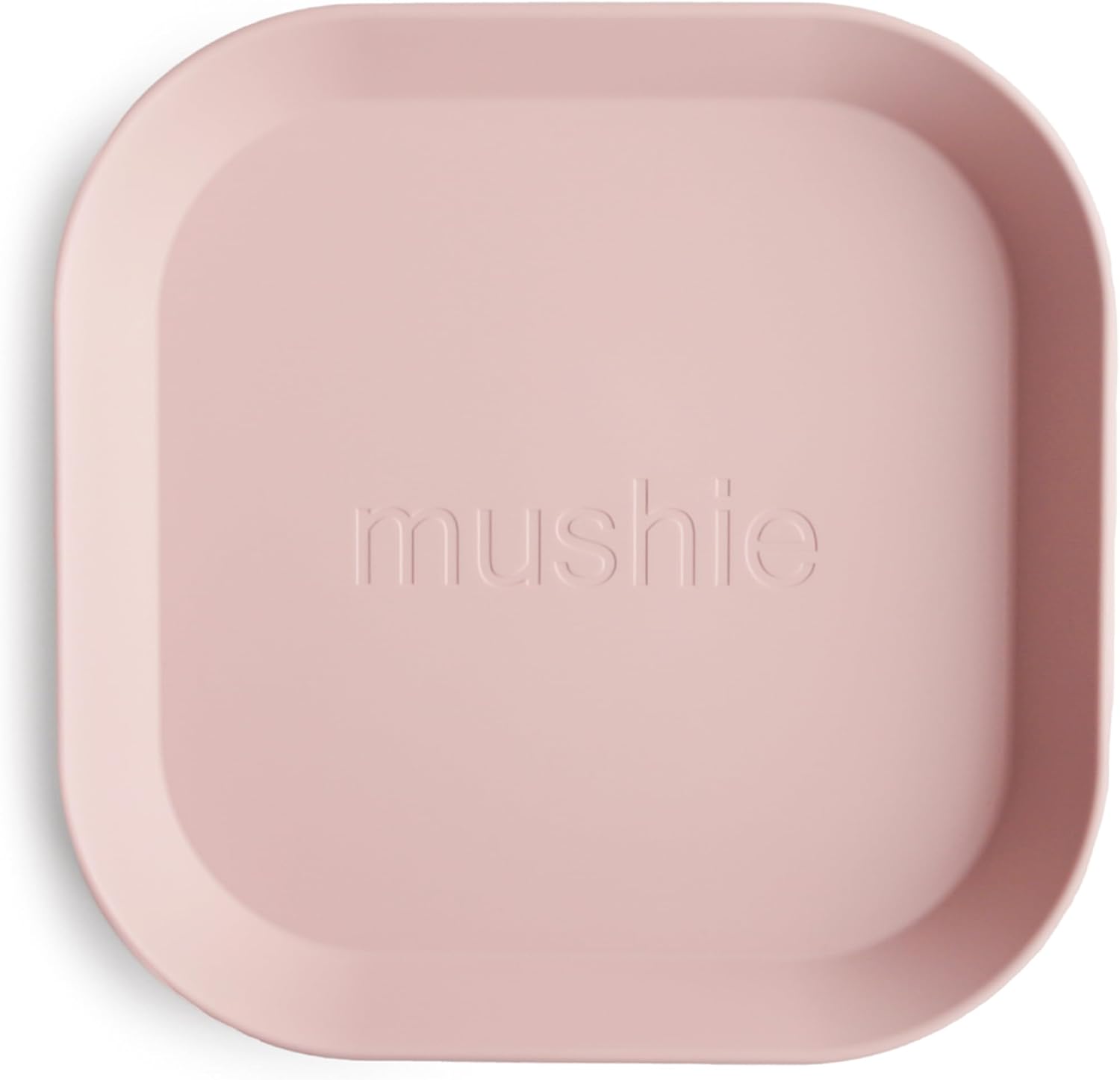 mushie Square Dinnerware Plates for Kids | Made in Denmark, Set of 2 (Blush)