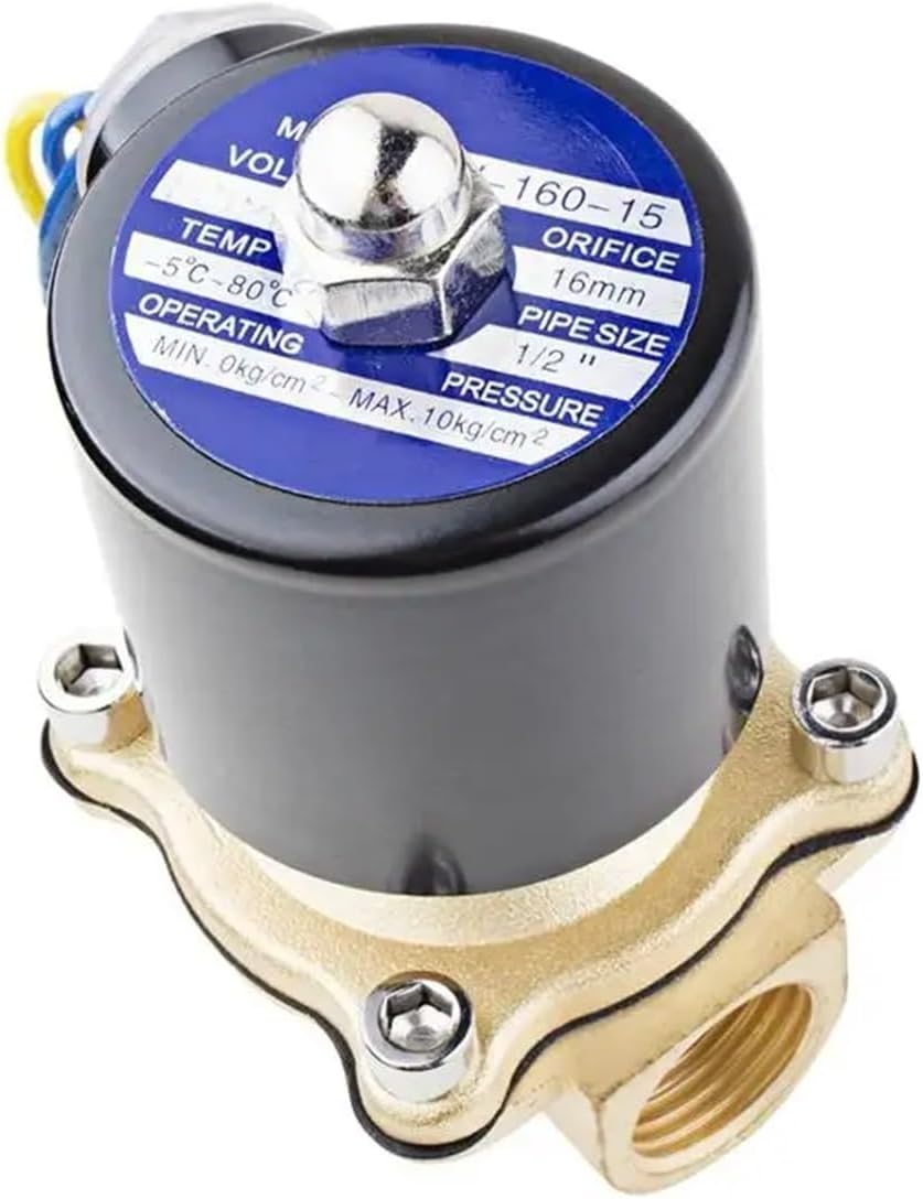 1/2" 3/4" BSP 2/2 Normally Closed 12v Electric Solenoid Valve Water 150 Degree centigrade(BSP-120VAC,0.5 Inch)