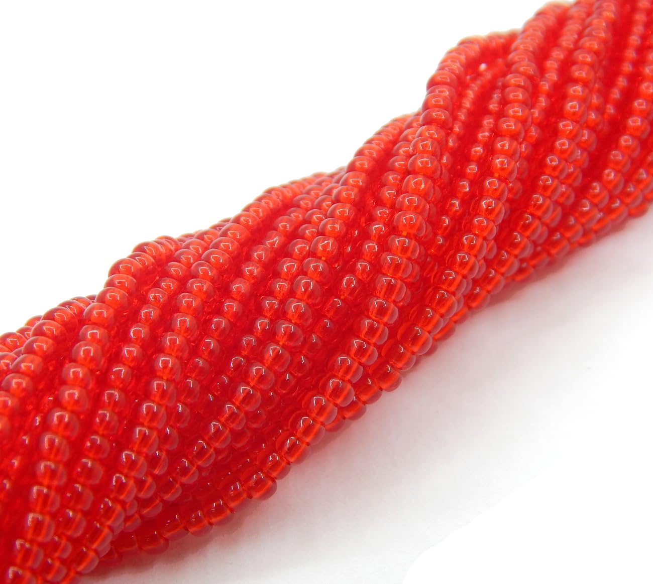 Seed Beads 2 mm Preciosa Ornela Czech 9000 Pieces CZ Glass Beads 11/0 24 on Multiple Strands (Red Transparent) - Image 2