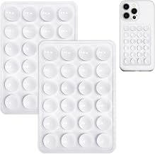 Anteel 2 Pack Silicone Suction Phone Case Mount, Non Slip Sticky Phone Grip for Cellphone, Silicon Adhesive Suction Cup Phone Mount, Strong Grip Holder for Selfies and Videos (White)