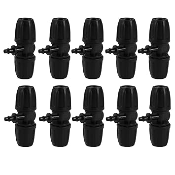 uxcell 10Pcs 3/8'' To 1/4'' Tee Barb 3-Way Drip Irrigation Watering Tubing Connecting Coupler