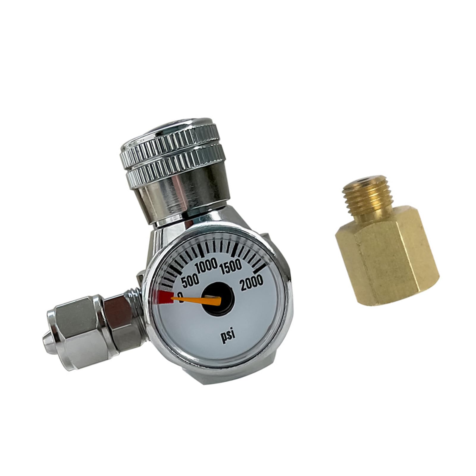 Precisely CO2 Flows Regulator with Pressure Gauge Scale for Aquarium Traps 0‑2000PSI Ranges Brass Adapter Pressure Regulator