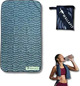 Toalha Esportiva de Microfibra, Tamanho Médio, 90x50cm, Ultra-absorvente, Seca Rápido, Sem Odor, Leve, Compacta, para academia, esportes ao ar livre, corrida, yoga (Cinza Vulcânico)